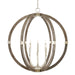 Currey and Company - Six Light Chandelier - Bastian - Contemporary Silver Leaf/Chateau Gray- Union Lighting Luminaires Decor