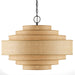 Currey and Company - Six Light Chandelier - Maura Collection - Natural/Satin Black- Union Lighting Luminaires Decor