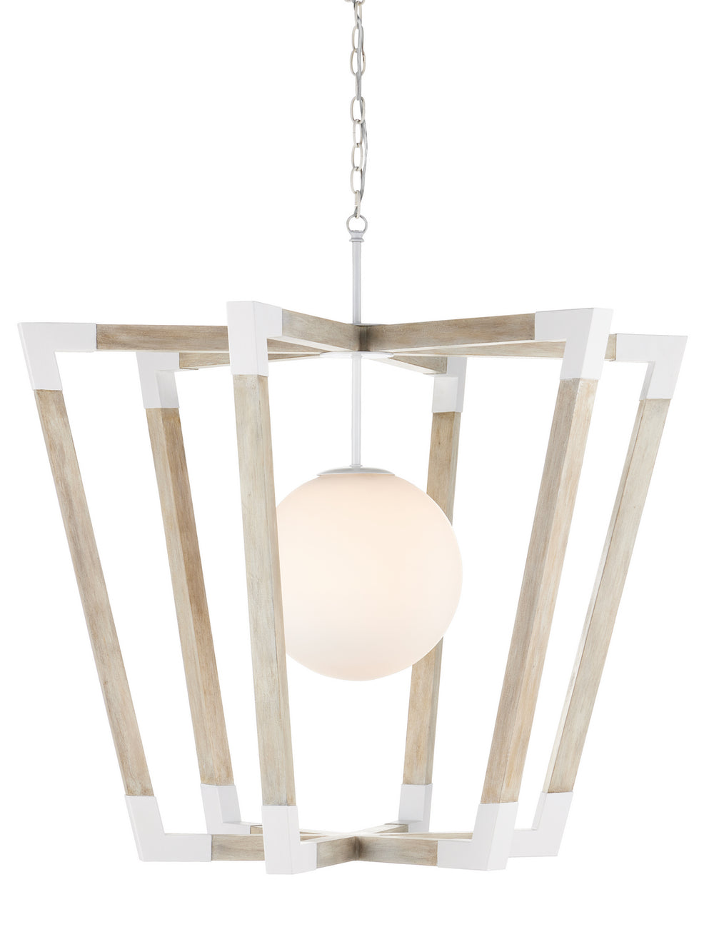 Currey and Company - One Light Pendant - Bastian - Sugar White/Sandstone- Union Lighting Luminaires Decor