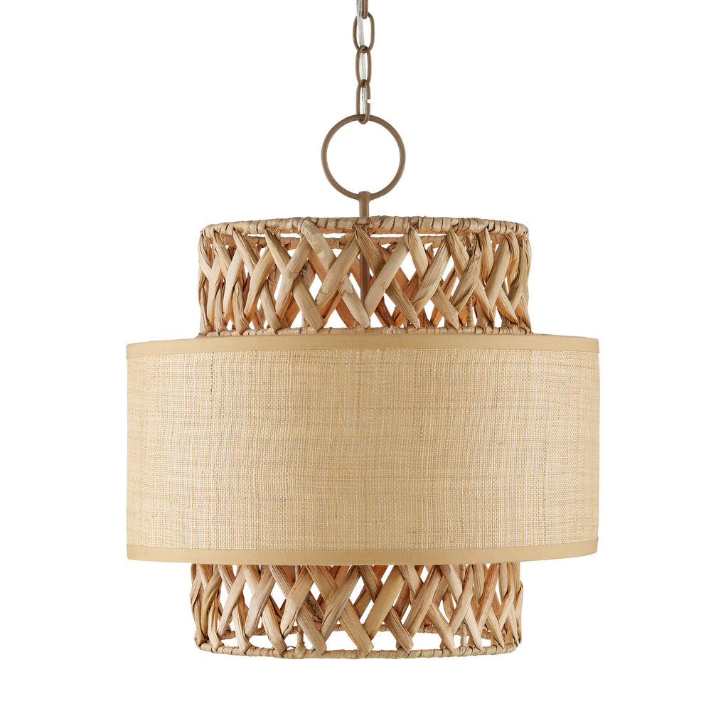 Currey and Company - Four Light Pendant - Isola Collection - Khaki/Natural- Union Lighting Luminaires Decor