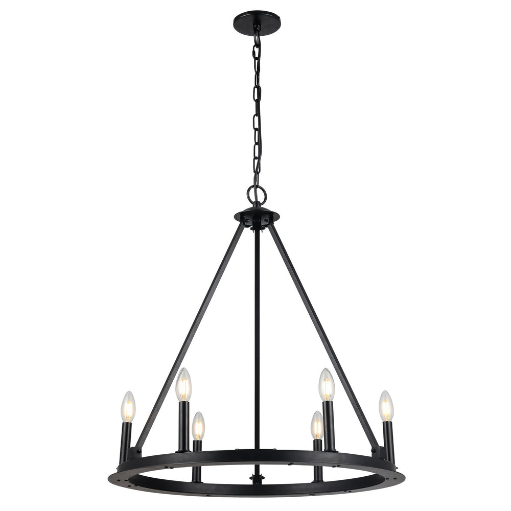 Dainolite Canada - Six Light Chandelier - Colby - Black- Union Lighting Luminaires Decor