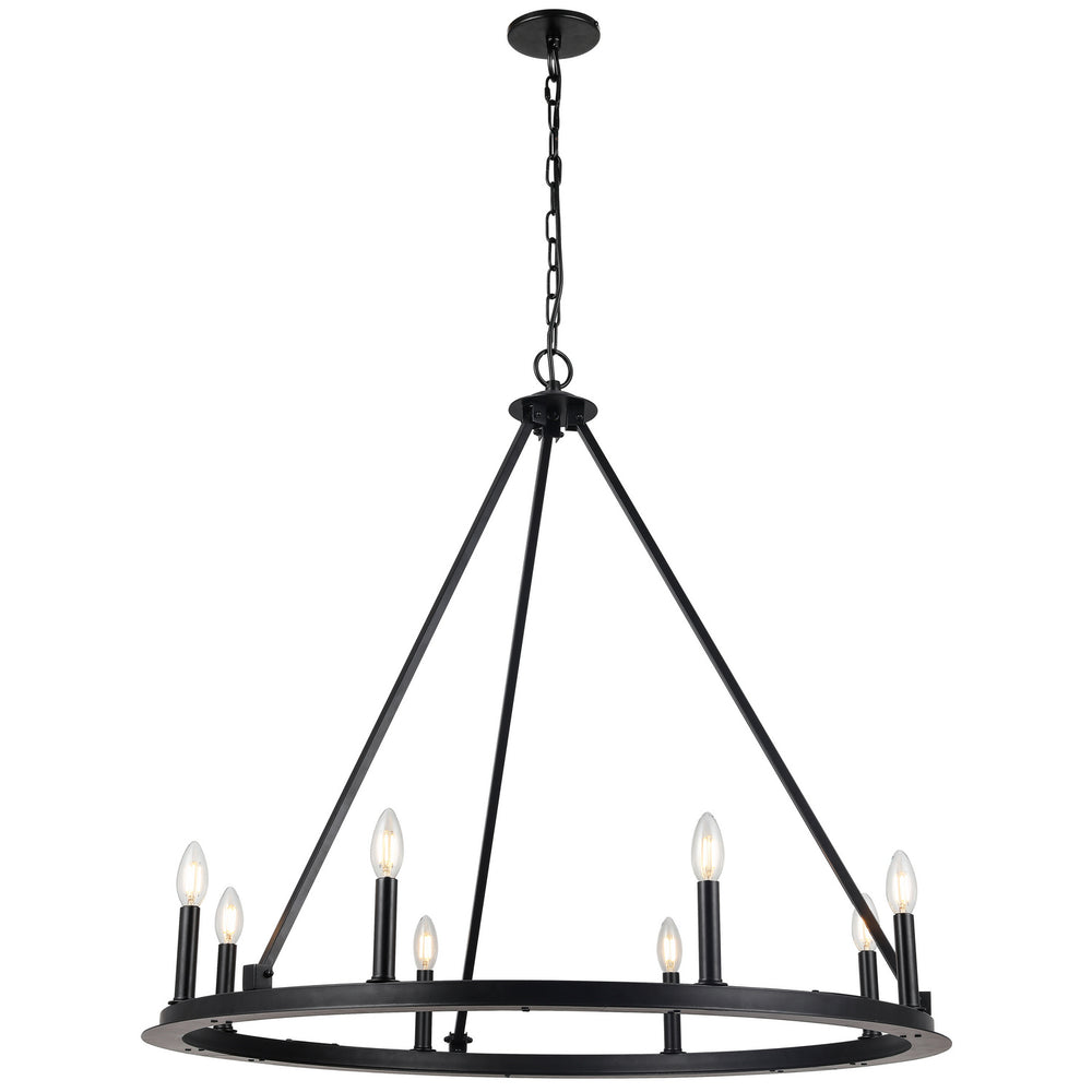 Dainolite Canada - Eight Light Chandelier - Colby - Black- Union Lighting Luminaires Decor