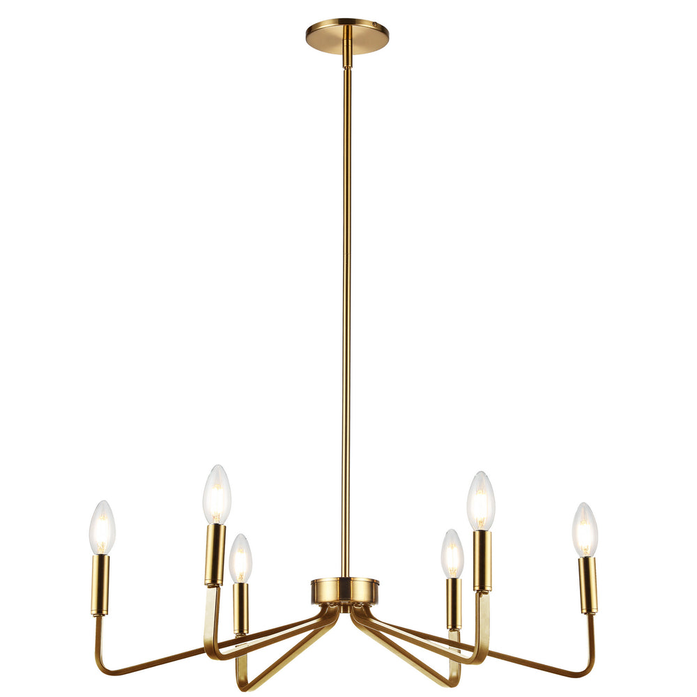 Dainolite Canada - Six Light Chandelier - Clayton - Aged Brass- Union Lighting Luminaires Decor