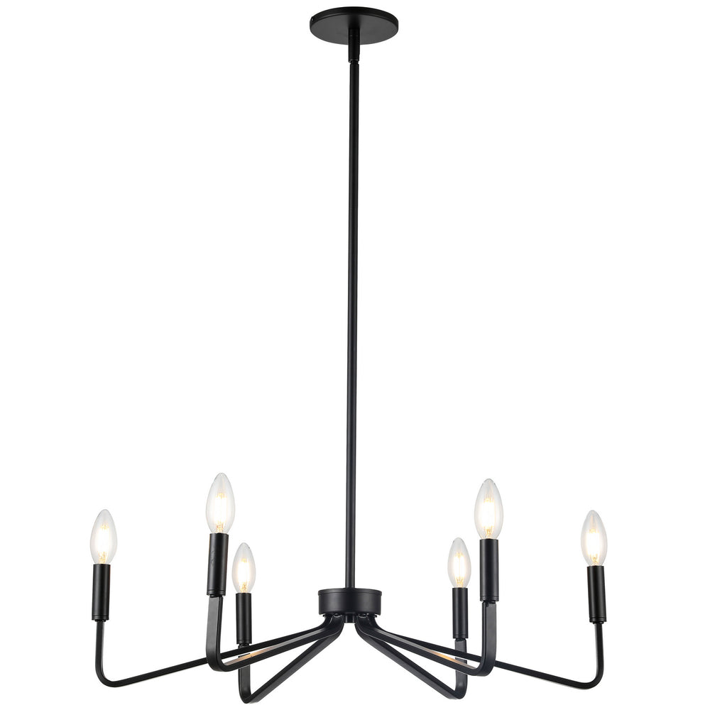Dainolite Canada - Six Light Chandelier - Clayton - Black- Union Lighting Luminaires Decor
