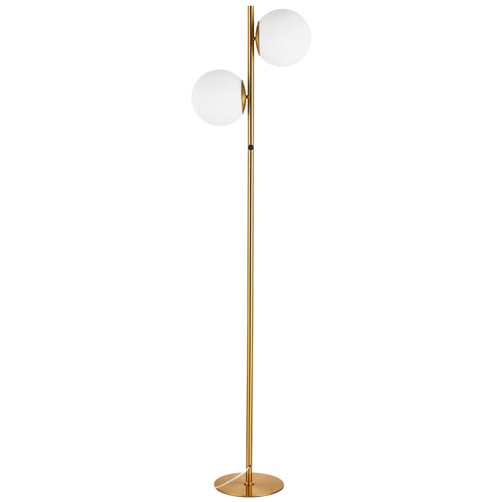 Dainolite Canada - Two Light Floor Lamp - Folgar - Aged Brass- Union Lighting Luminaires Decor