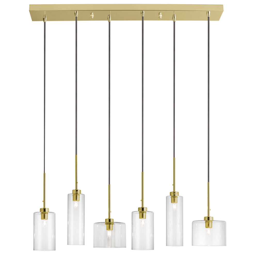 Dainolite Canada - Six Light Pendant - Industrial Chic - Aged Brass- Union Lighting Luminaires Decor