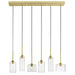 Dainolite Canada - Six Light Pendant - Industrial Chic - Aged Brass- Union Lighting Luminaires Decor