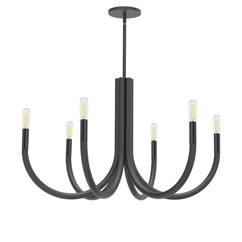 Dainolite Canada - Six Light Chandelier - Wand - Black- Union Lighting Luminaires Decor