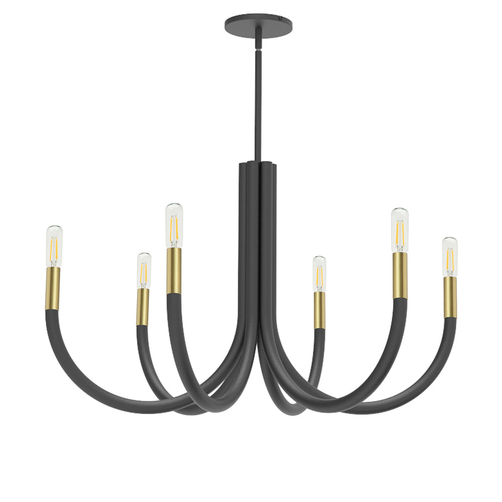 Dainolite Canada - Six Light Chandelier - Wand - Black- Union Lighting Luminaires Decor