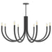 Dainolite Canada - Eight Light Chandelier - Wand - Black- Union Lighting Luminaires Decor