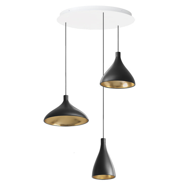 Pablo Designs - LED Chandelier - Swell - Black/ Brass- Union Lighting Luminaires Decor
