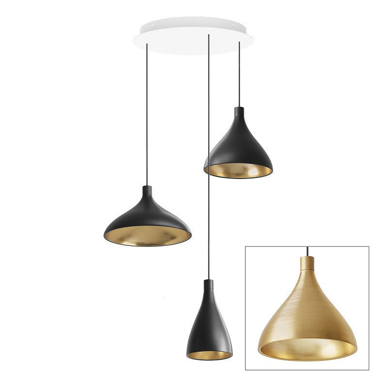 Pablo Designs - LED Chandelier - Swell - Brass/ Brass- Union Lighting Luminaires Decor