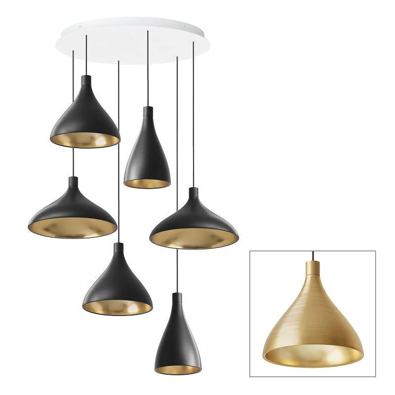 Pablo Designs - LED Chandelier - Swell - Brass/ Brass- Union Lighting Luminaires Decor