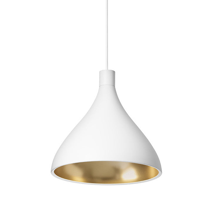 Pablo Designs - LED Pendant - Swell - White/ Brass- Union Lighting Luminaires Decor