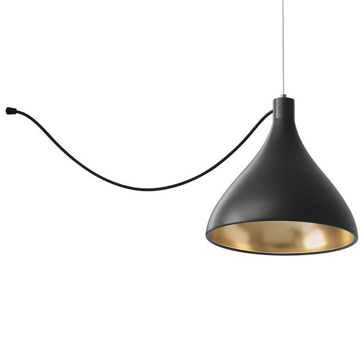 Pablo Designs - LED Pendant - Swell - Black/ Brass- Union Lighting Luminaires Decor