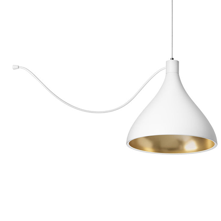 Pablo Designs - LED Pendant - Swell - White/ Brass- Union Lighting Luminaires Decor