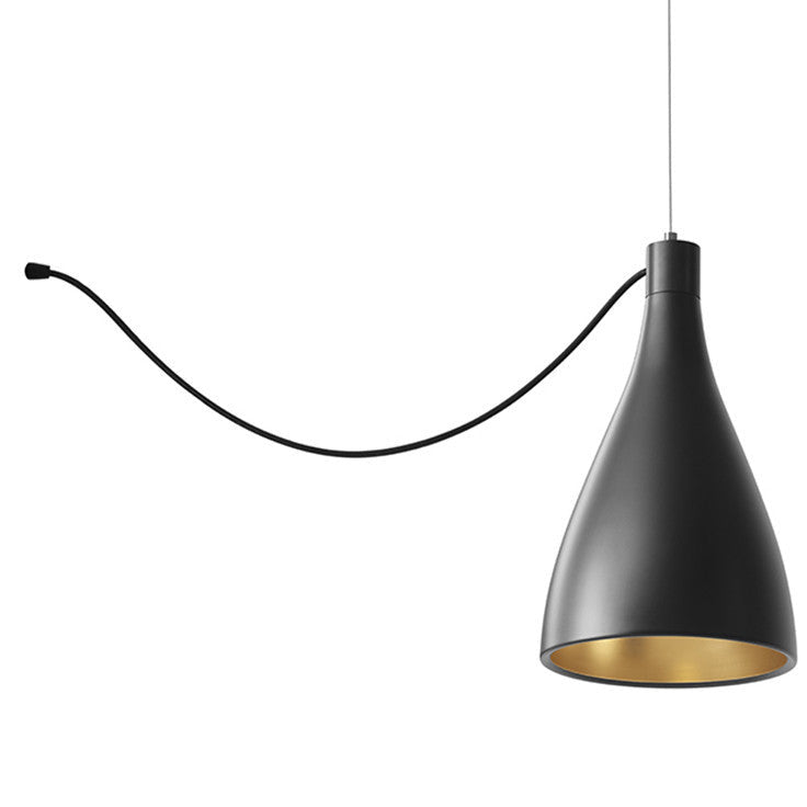 Pablo Designs - LED Pendant - Swell - Black/ Brass- Union Lighting Luminaires Decor