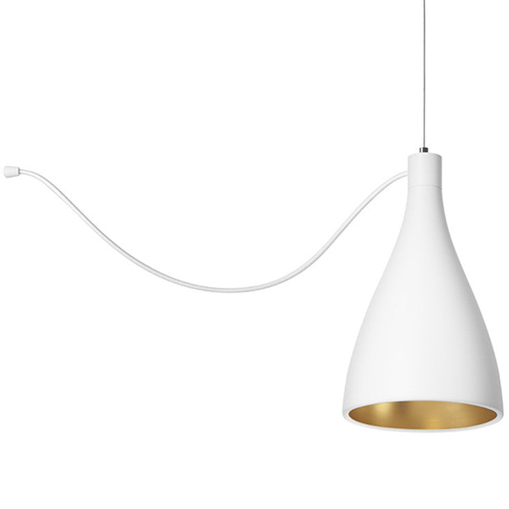 Pablo Designs - LED Pendant - Swell - White/ Brass- Union Lighting Luminaires Decor