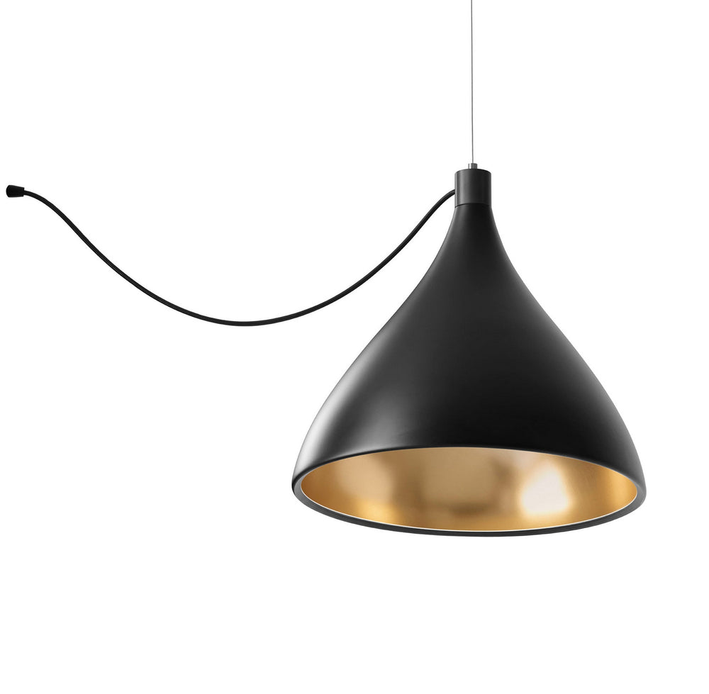 Pablo Designs - LED Chandelier - Swell - Black/ Brass- Union Lighting Luminaires Decor