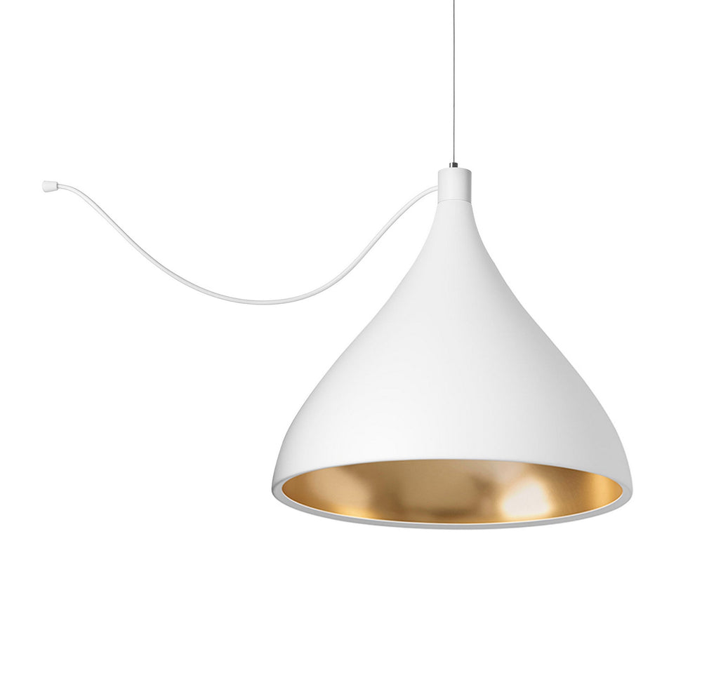 Pablo Designs - LED Chandelier - Swell - White/ Brass- Union Lighting Luminaires Decor