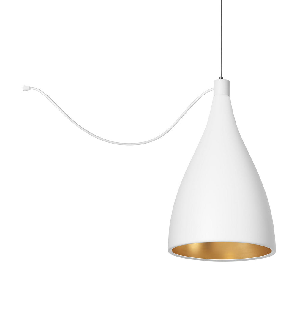 Pablo Designs - LED Chandelier - Swell - White/ Brass- Union Lighting Luminaires Decor