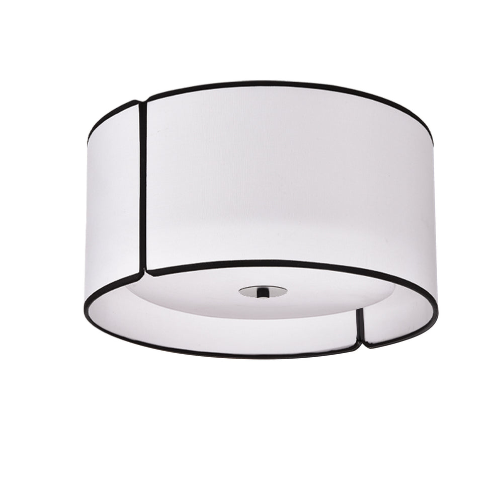 Dainolite Canada - Three Light Flush Mount - Notched Drum - White- Union Lighting Luminaires Decor