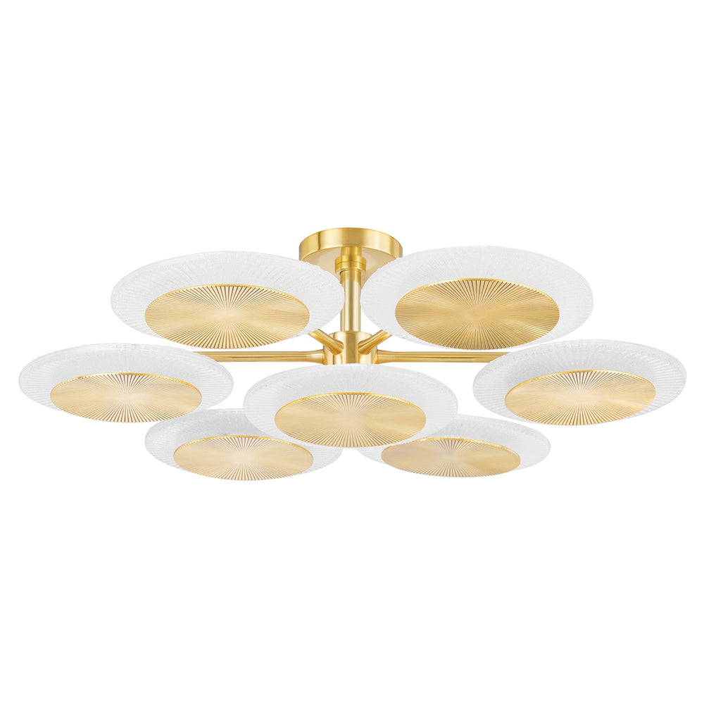 Corbett Lighting Canada - LED Semi Flush Mount - Topaz - Vintage Polished Brass- Union Lighting Luminaires Decor