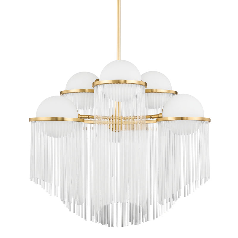 Corbett Lighting Canada - Six Light Chandelier - Celestial - Aged Brass- Union Lighting Luminaires Decor