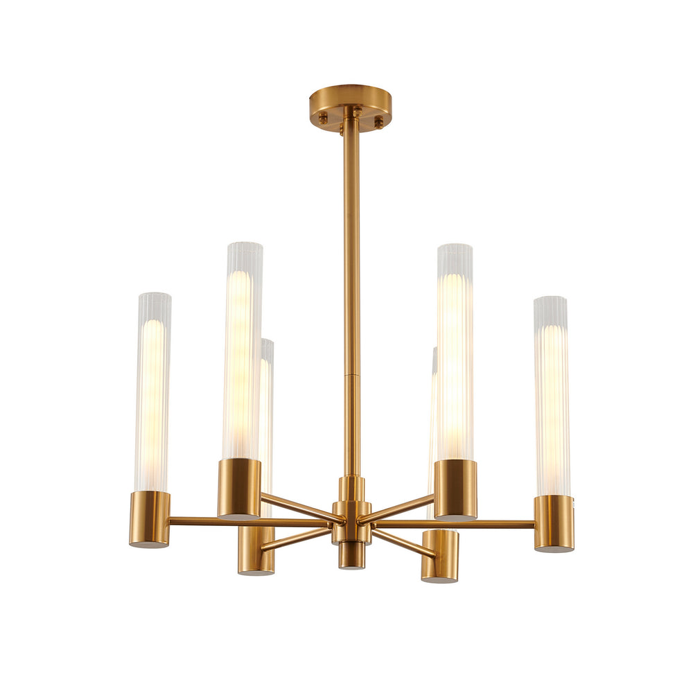 Bethel International Canada - Six Light Chandelier - Brass- Union Lighting Luminaires Decor