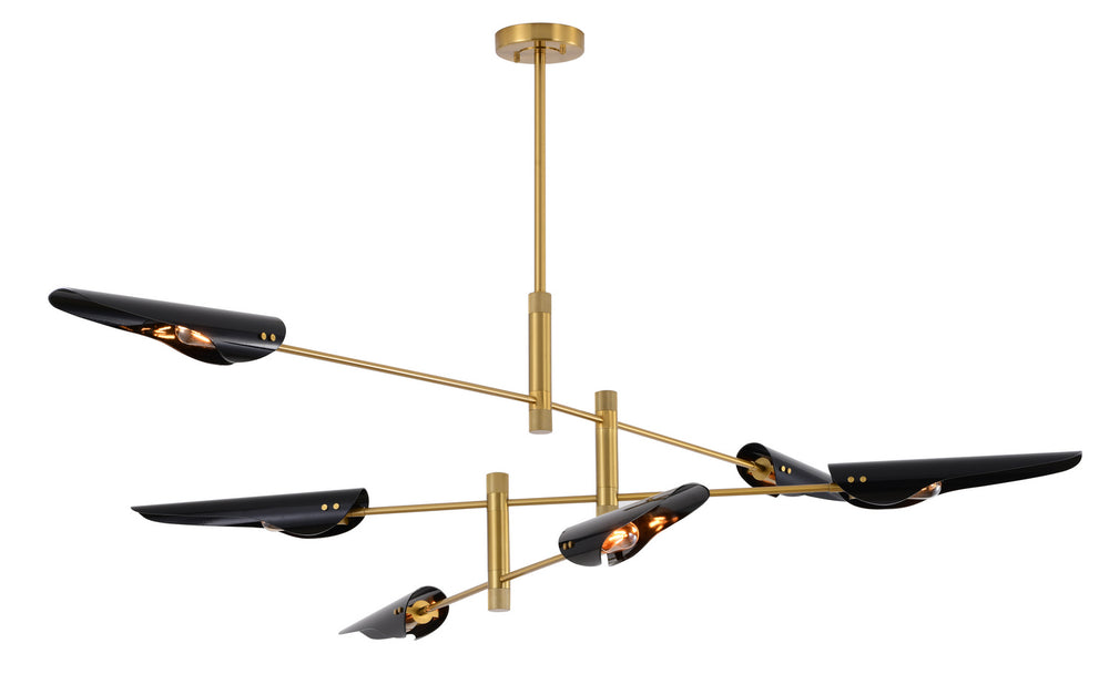 Bethel International Canada - Six Light Chandelier - Brass- Union Lighting Luminaires Decor