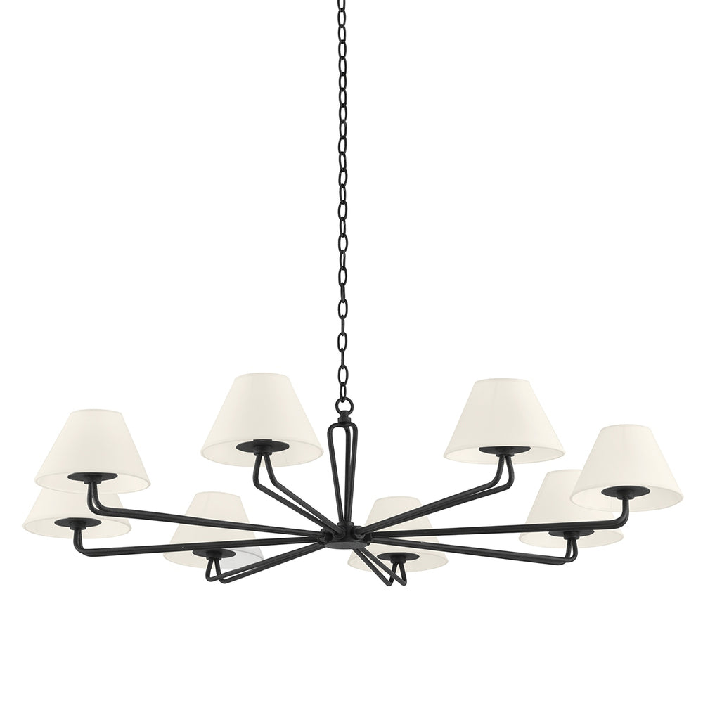Troy Lighting Canada - Eight Light Chandelier - Ozias - Black Iron- Union Lighting Luminaires Decor