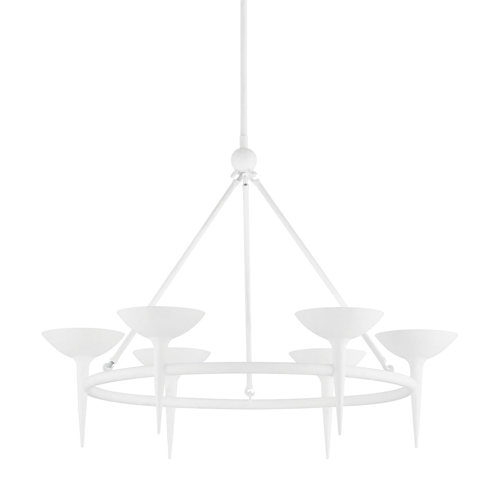 Troy Lighting Canada - Six Light Chandelier - Cecilia - Gesso White- Union Lighting Luminaires Decor