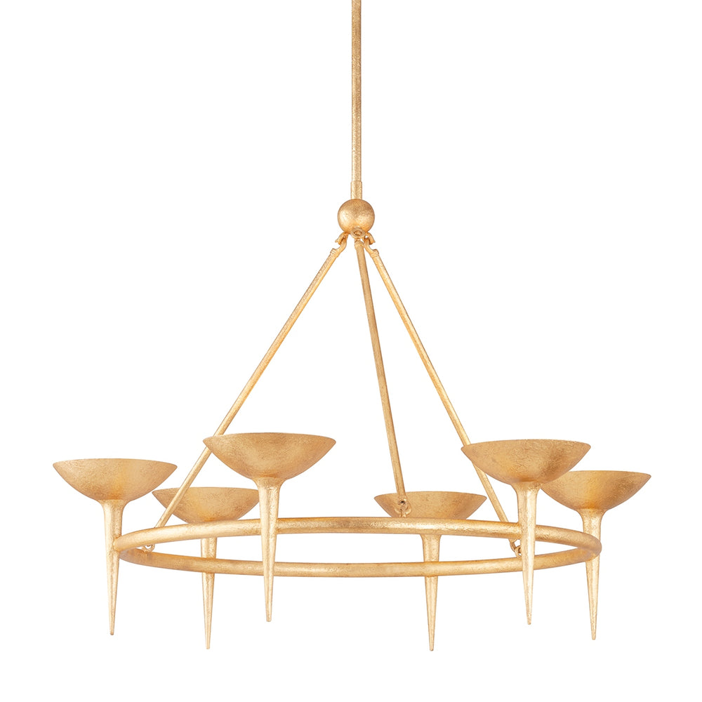 Troy Lighting Canada - Six Light Chandelier - Cecilia - Vintage Gold Leaf- Union Lighting Luminaires Decor