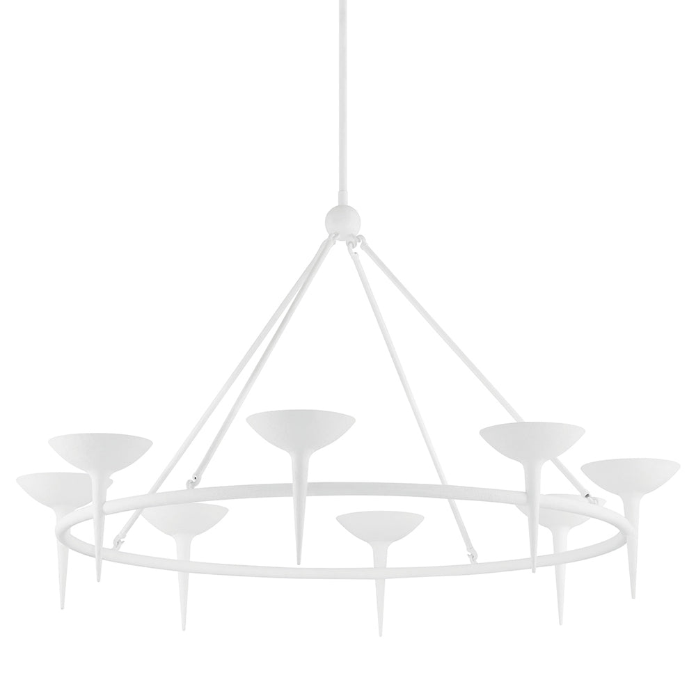Troy Lighting Canada - Eight Light Chandelier - Cecilia - Gesso White- Union Lighting Luminaires Decor
