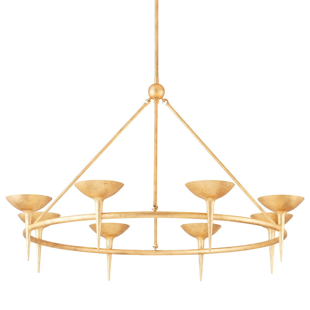 Troy Lighting Canada - Eight Light Chandelier - Cecilia - Vintage Gold Leaf- Union Lighting Luminaires Decor
