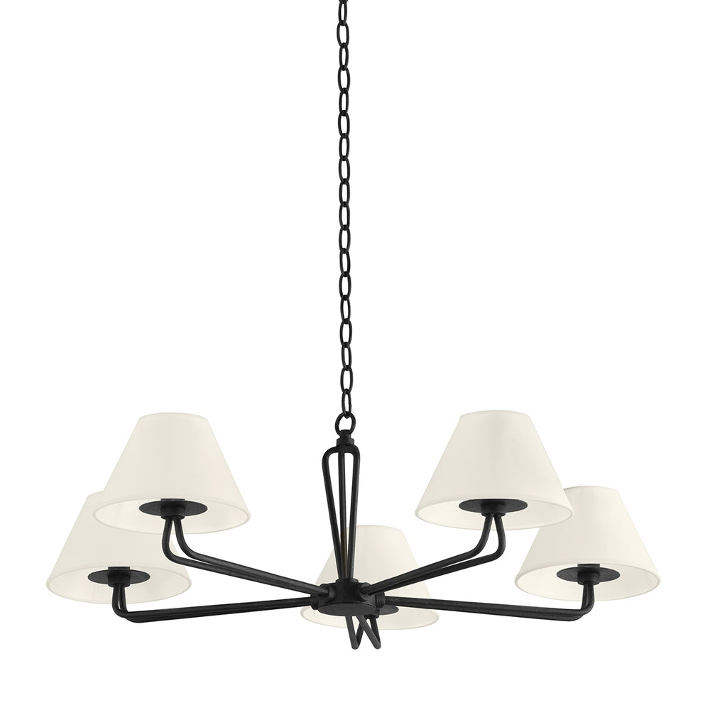 Troy Lighting Canada - Five Light Chandelier - Ozias - Black Iron- Union Lighting Luminaires Decor