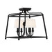 Crystorama - Four Light Semi Flush Mount - Sylvan - Black Forged- Union Lighting Luminaires Decor
