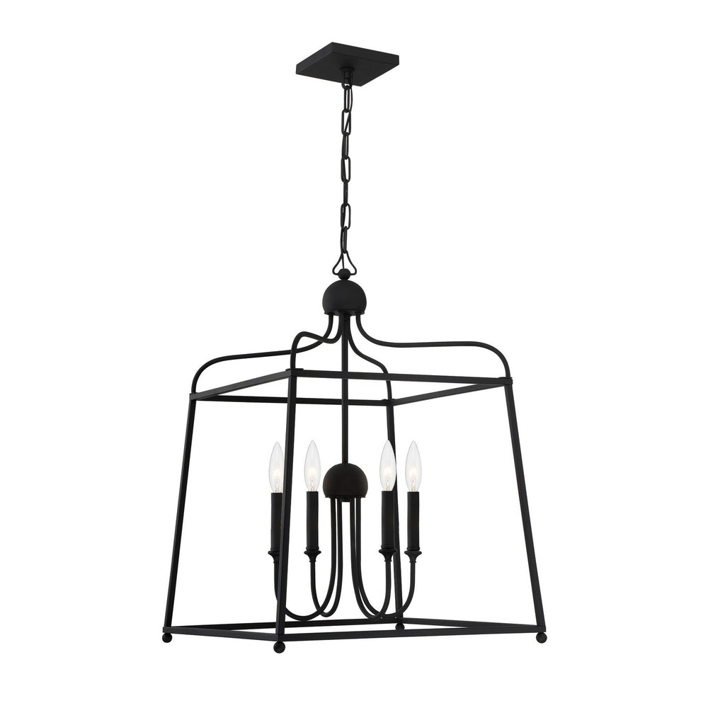 Crystorama - Four Light Chandelier - Sylvan - Black Forged- Union Lighting Luminaires Decor