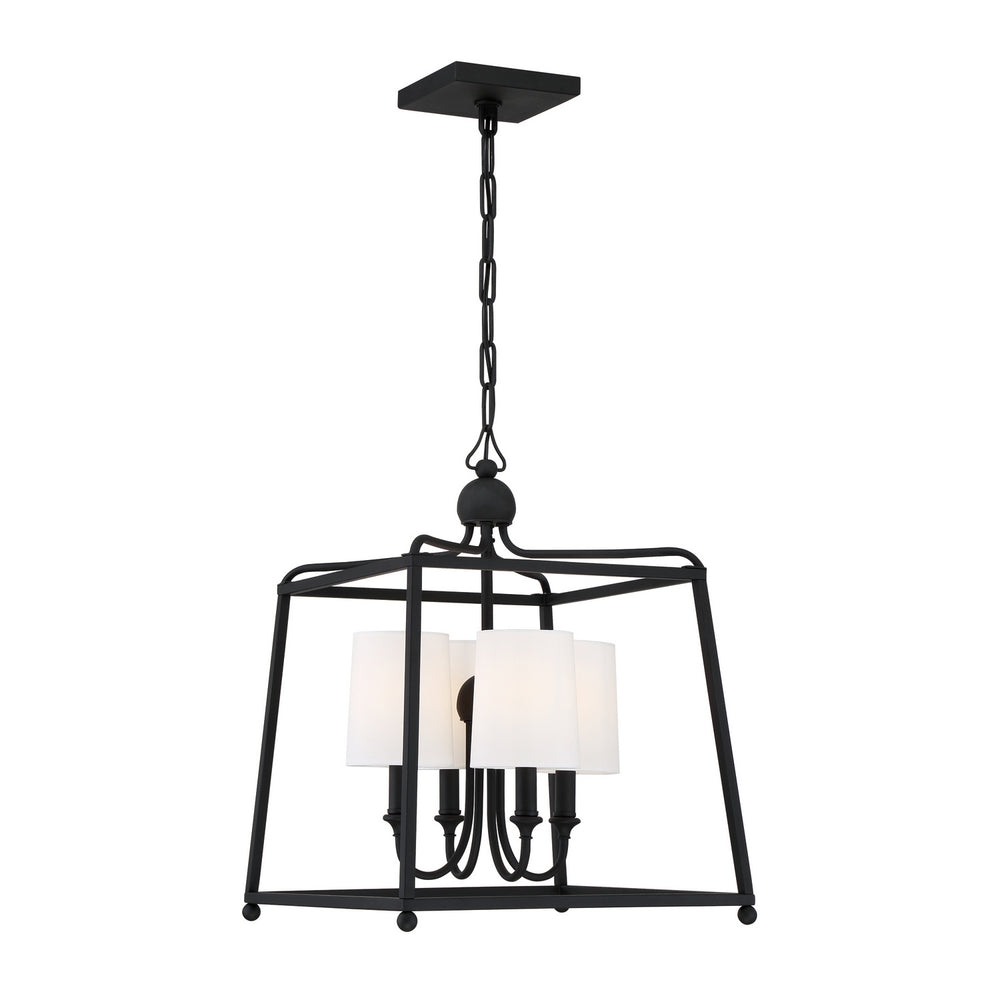 Crystorama - Four Light Chandelier - Sylvan - Black Forged- Union Lighting Luminaires Decor