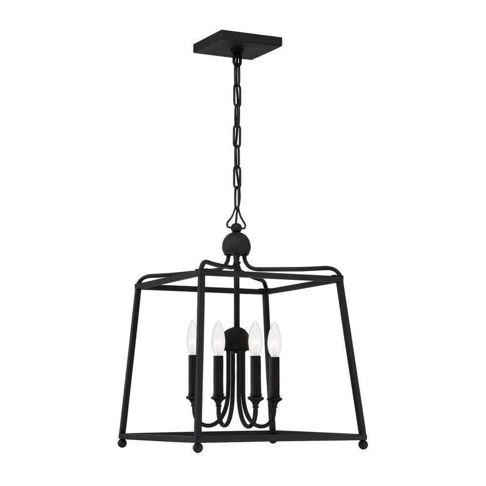Crystorama - Four Light Chandelier - Sylvan - Black Forged- Union Lighting Luminaires Decor