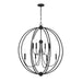 Crystorama - Eight Light Chandelier - Sylvan - Black Forged- Union Lighting Luminaires Decor