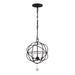 Crystorama - Three Light Mini Chandelier - Solaris - Black- Union Lighting Luminaires Decor
