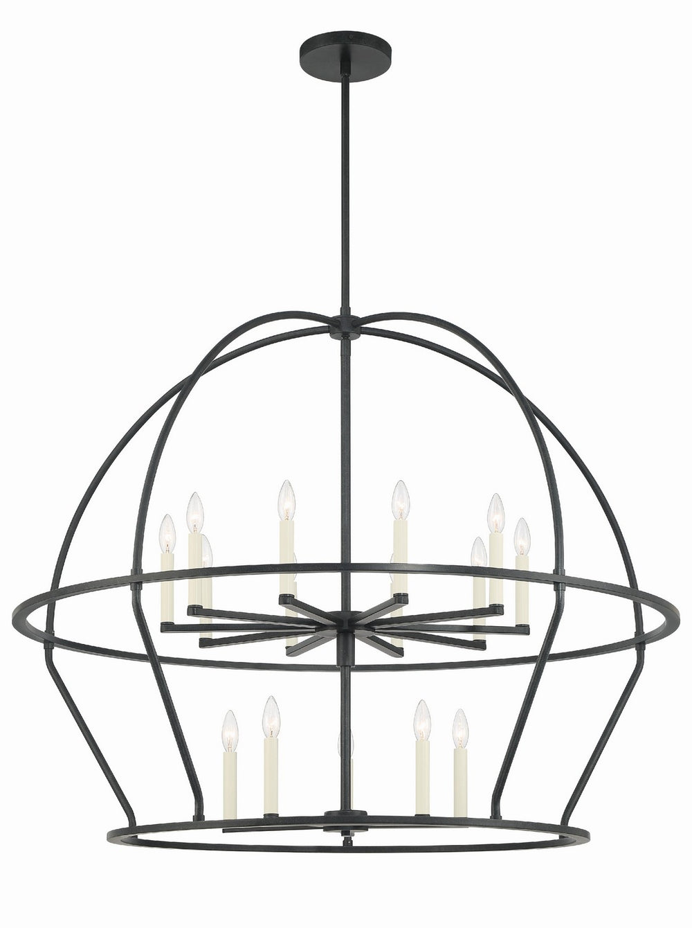 Crystorama - 15 Light Chandelier - Abbott - Black- Union Lighting Luminaires Decor