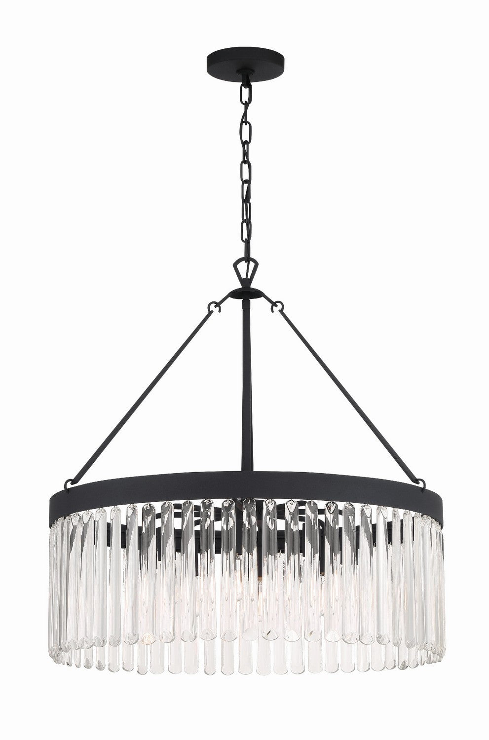 Crystorama - Eight Light Chandelier - Emory - Black Forged- Union Lighting Luminaires Decor