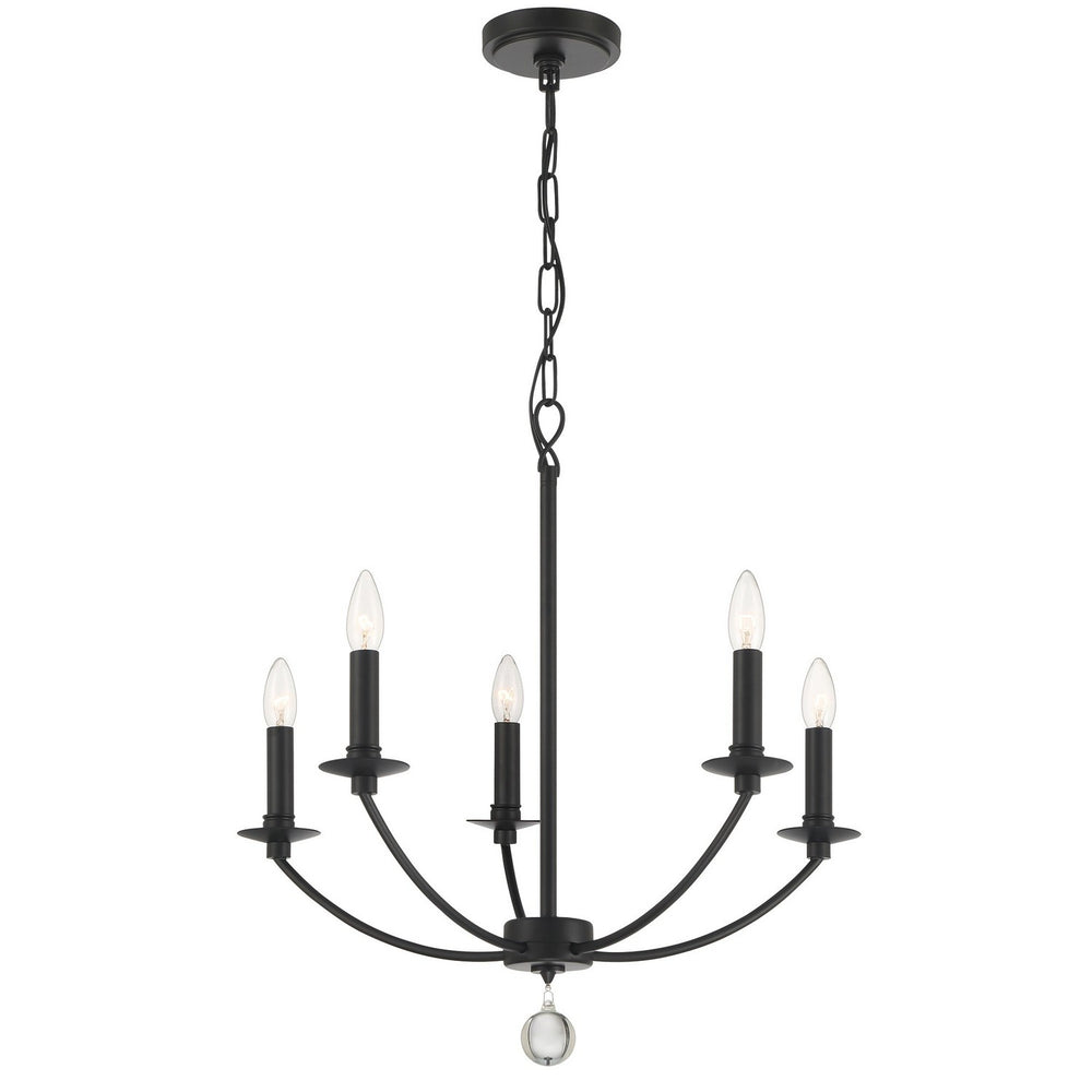 Crystorama - Five Light Chandelier - Mila - Black- Union Lighting Luminaires Decor