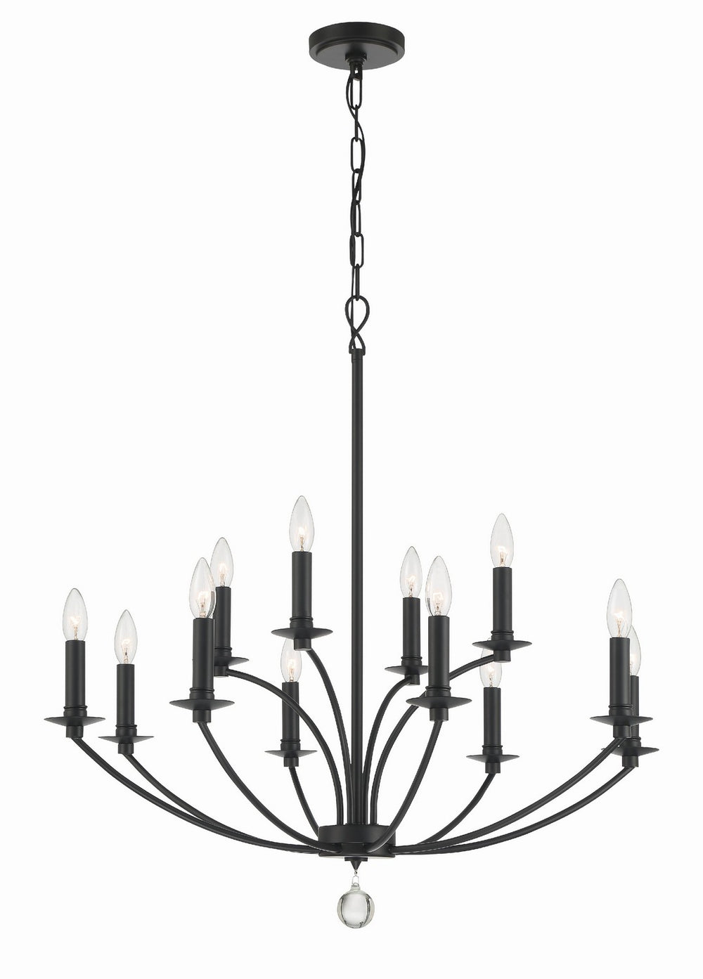 Crystorama - 12 Light Chandelier - Mila - Black- Union Lighting Luminaires Decor