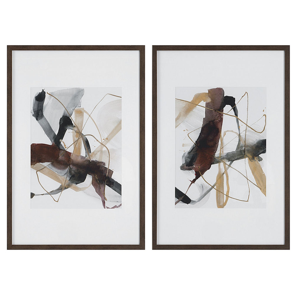 Uttermost - Prints, Set/2 - Burgundy Interjection - Dark Walnut- Union Lighting Luminaires Decor