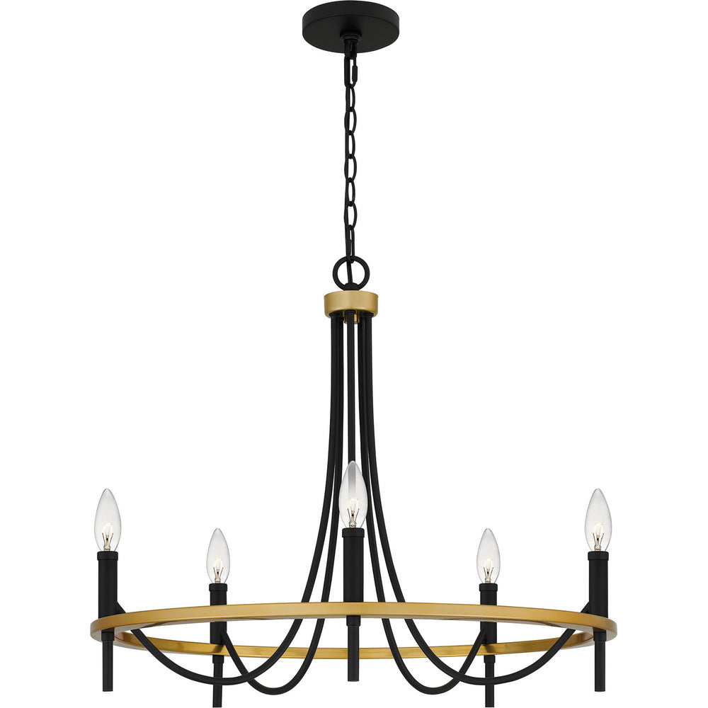 Quoizel - Five Light Chandelier - Legare - Matte Black- Union Lighting Luminaires Decor