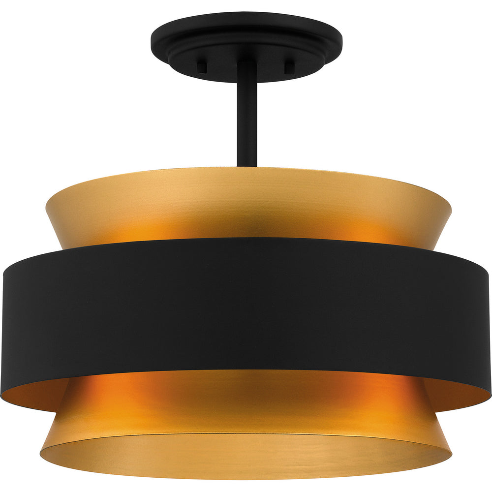 Quoizel - Three Light Semi Flush Mount - Quoizel Semi-Flush Mount - Earth Black- Union Lighting Luminaires Decor