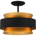Quoizel - Three Light Semi Flush Mount - Quoizel Semi-Flush Mount - Earth Black- Union Lighting Luminaires Decor